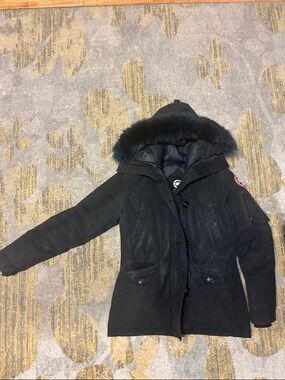 Canada Goose Black Fur-Trim Parka